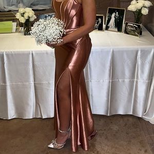 Sherri hill rose gold corset dress size 4. Wore once. Bought it for $450.
